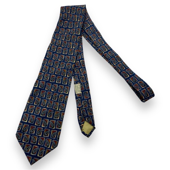 Joseph Abboud 100% Silk Made in Italy Raindrop Print Necktie - Picture 3 of 3